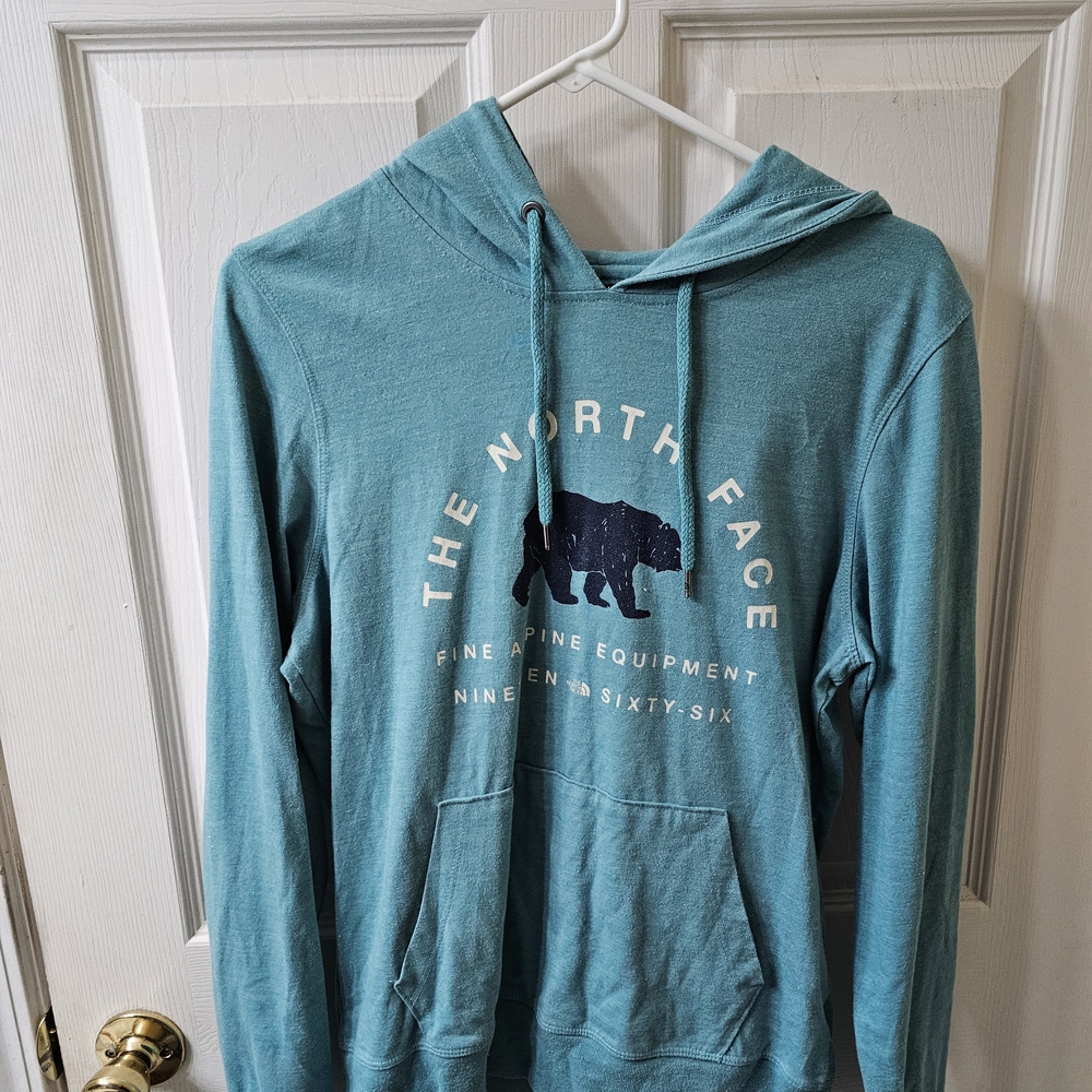 The North Face Blue/Green Graphic Hooded Shirt